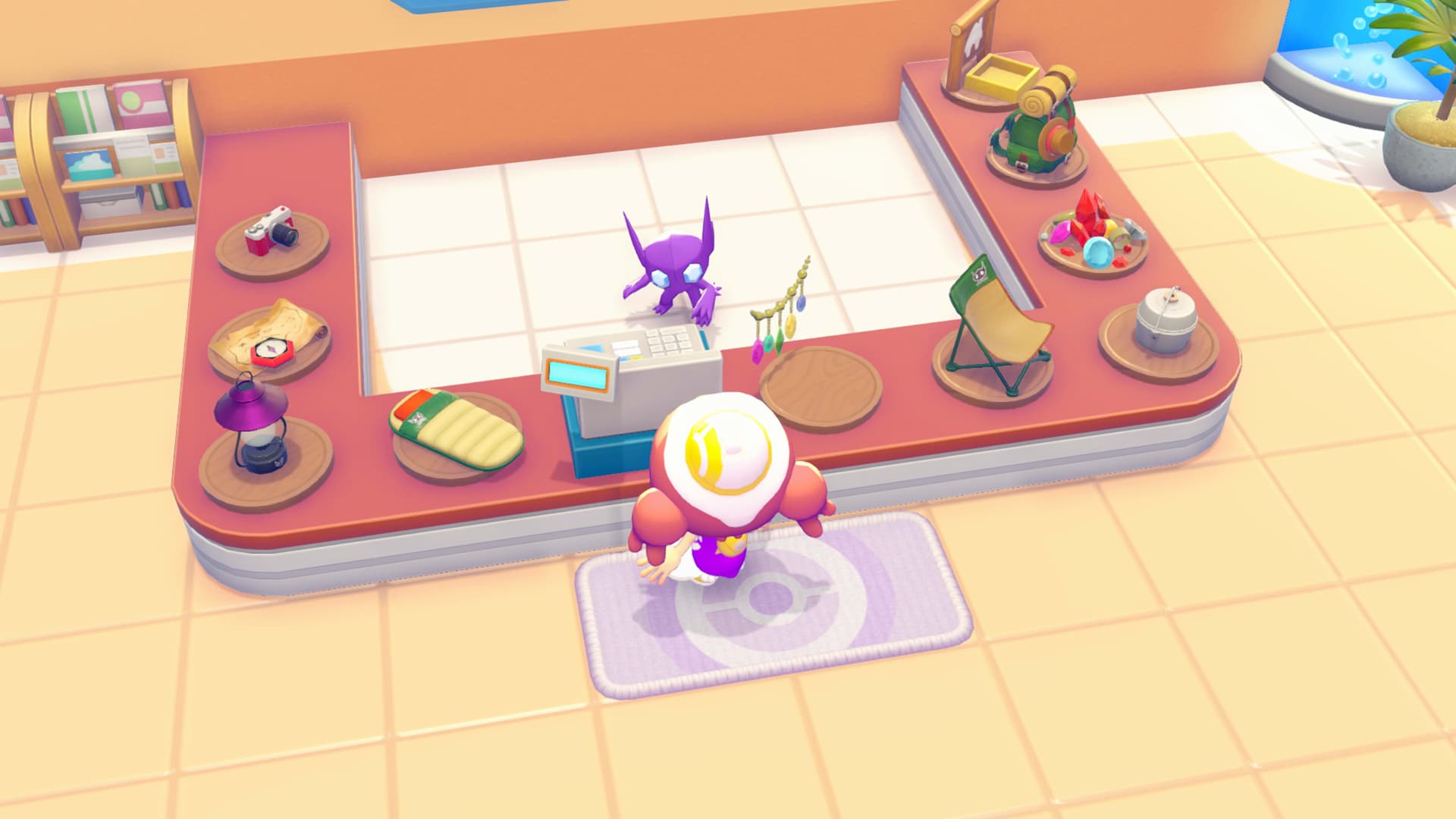 《Pokémon Pokopia》活动商店画面,与勾魂眼的寻宝套装栖息地相关。