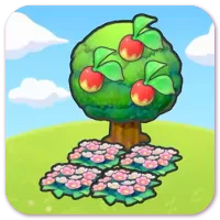 Tree-shaded flower bed