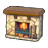 Stone fireplace